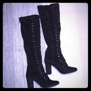 Knee high black boots